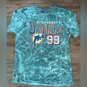 Vintage Y2K Allsports Jason Taylor 99 Miami Dolphins Tie Dye T Shirt Large READ